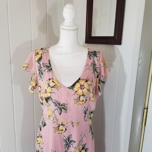 Floral Print Open Back Dress